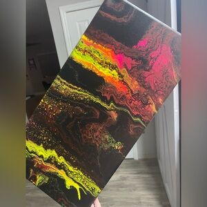 Abstract Canvas Art with Neon BLACKLIGHT  Paint
